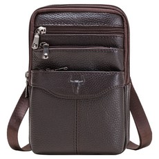 BLUEMOUNT 3用牛皮多功能迷你斜揹包 APZ231-2, 棕色
