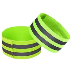 Nucare Sports 跑步自行車夜光反光安全帶, 綠色, 2個