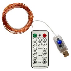 HOMETNER LED 聖誕節 USB型 線燈 100燈 + 遙控器組, 燈泡色, 1套