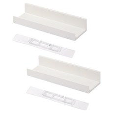 Hanbomnuri 浴室免鑽孔置物架 黏貼式廁所簡約壁掛架, 白色, 2個