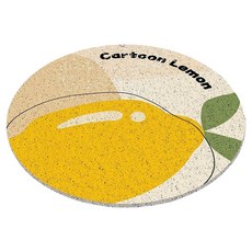 한봄누리 미끄럼방지 욕실용 원형 샤워매트, 레몬, 1개