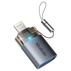 Mcdodo 麥多多 USB A型-8-pin TR Pro 迷你轉接頭 OT-7390, 1個, 黑色, 32.7mm
