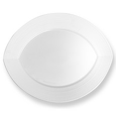 제이앨꼬께 헤미스피어 사틴 오발플래터, 화이트, 1개