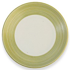 제이앨꼬께 헤미스피어 아시아 접시, 화이트, 카키그린, 1개