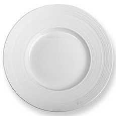 제이앨꼬께 헤미스피어 사틴 림접시, 화이트, 1개