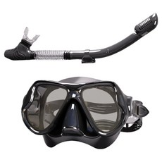 BeOK 潛水鏡 浮潛游泳面罩 + 呼吸管, 黑色