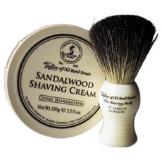 Taylor of Old Bond Street 獾毛鬍刷＆傑明紳士刮鬍膏白禮盒, 150g, 1個