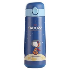 PEANUTS 史努比 316不鏽鋼直飲式 兩用保冷保溫水壺, 藍色, 1個, 500ml