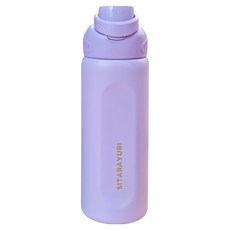 Sitarayuri 翻蓋提把304不鏽鋼保溫瓶, 紫色, 1個, 580ml