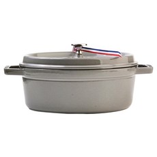 staub 橢圓形 Cocotte 琺瑯鍋 27 x 33.5 x 14.4 cm 3.2L, 灰色, 1個, 33.5cm