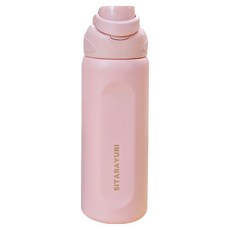 Sitarayuri 翻蓋提把304不鏽鋼保溫瓶, 粉色, 1個, 580ml