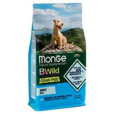 몬지 어덜트 미니 강아지 비와일드 그레인프리 건식사료, 혼합맛, 2.5kg, 1개