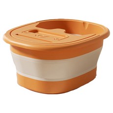 YUNMI 可折疊帶蓋泡腳水桶/足底按摩足浴桶/家用洗腳盆, 橙色, 1個
