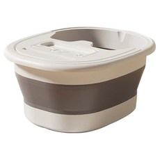 YUNMI 可折疊帶蓋泡腳水桶/足底按摩足浴桶/家用洗腳盆, 灰色, 1個