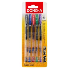 동아 모아젤 볼펜 0.5mm 5종 세트, 검정, 파랑, 빨강, 초록, 보라, 1세트