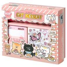 Simno 芯陌 Sticony 裝飾盒 手帳裝飾套組, 貓咪甜點, 1套