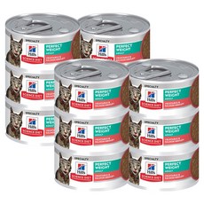 힐스사이언스다이어트 어덜트 고양이 사이언스 다이어트 퍼펙트 웨이트 베지터블 앤 살몬 멜들리 스튜, 연어+채소, 82g, 12개