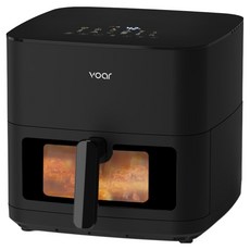 보아르 듀얼 히팅 에어프라이어8L 대용량 상하열선 투명 도어 바스켓 그릴 오븐, VAFR-004BK, 블랙