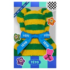 Teto 小熊版 Supima 毛巾 230g 40支 棉紗, 條紋檸檬草, 1個