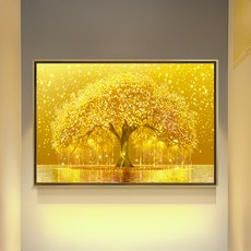 인메이블 02 AGD 황금별나무 그림 액자 방문설치, 골드 올림액자