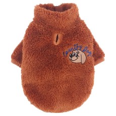 MONCHOUCHOU 狗狗Country Dog毛絨拉鍊外套, 棕色, 1個