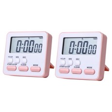 Meo 廚房立式簡約多功能計時器, 粉紅色, 2個