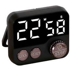 Meo 靜音LED旋鈕式廚房計時器, 黑色, 1個