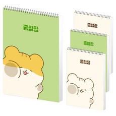 POPO FANCY 皺褶簡約軟Q倉鼠綜合練習簿 2款 x 2入組, 綠色, 象牙白, 1套