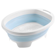 FINIT&PICKIT 2合1 折疊式洗衣盆洗衣板, 天藍色, 1個