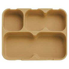 Brick-O. 矽膠4格配料嬰兒食品吸附餐盤, 黃色, 1個