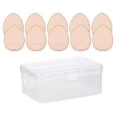 ICores 化妝迷你手指粉撲 10入 + 收納盒組, 1套, 膚色(粉撲)