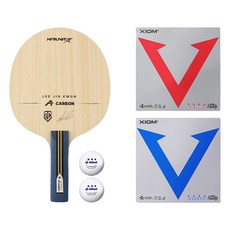 hirunit 李鎭權 外置貼合組合桌球拍 A碳 ST + VEGA ASIA 歐洲膠皮 + 2入球組, 1套, 單一商品