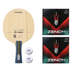 hirunit 李珍權 Outer 預組桌球拍 A-Carbon FL + Xenon 雙面膠皮 + 2入球組, 1套, 單一商品