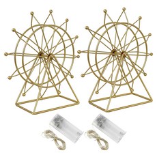 MONACO OLIVE Light Wheel 摩天輪室內裝飾LED氣氛燈 2入, 金色