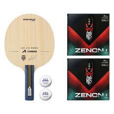 hirunit 李鎭權 外置貼合組合乒乓球拍 A-Carbon ST + Xenon 雙面膠皮 + 2顆球組, 1套, 單一商品