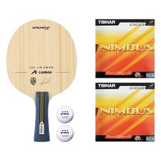 hirunit 李珍權 外置組合桌球拍 A-Carbon FL + 雙面 Nimbus 膠皮 + 2顆球組, 1套, 單一商品
