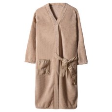 StarGo 吸水速乾睡袍 加厚秋冬浴袍, 淺咖色, 1個