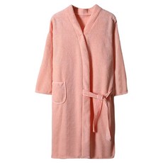 StarGo 吸水速乾睡袍 加厚秋冬浴袍, 桃粉色, 1個