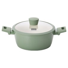 쿠킨 인덕션 올리오 세라믹 양수냄비, 그린, 1개, 22cm