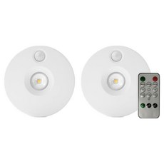21세기트랜드 씨램 무선 충전식 자석부착 센서등 2p + 리모컨 세트, 화이트, 1세트