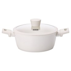키친플라워 인덕션 쿠킨 올리오 세라믹 양수냄비, 아이보리, 1개, 22cm