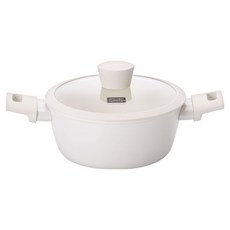 키친플라워 인덕션 쿠킨 올리오 세라믹 양수냄비, 아이보리, 1개, 20cm