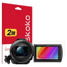 Skoko Sony 攝影機 FDR-AX43 超高畫質 真實色彩 AR 螢幕保護貼 2片組, 1套, SNC00820001
