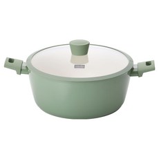 키친플라워 인덕션 쿠킨 올리오 세라믹 곰솥냄비, 그린, 1개, 28cm