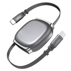 UM2 PD Type-C to Type-C 100W 超高速充電磁吸伸縮充電線, 1個, 槍灰色, 1m