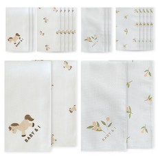 순면 나염 손수건 2종 x 10p 세트