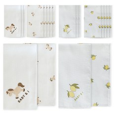 순면 나염 손수건 2종 x 10p 세트