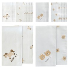 베이비앤아이 순면 나염 손수건 2종 x 10p 세트