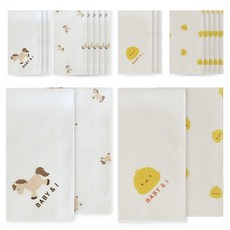 순면 나염 손수건 2종 x 10p 세트