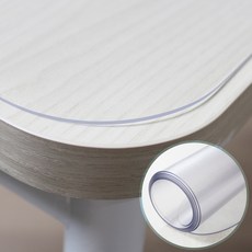 커버팩토리 프리미엄 PVC 모서리 라운드 식탁 매트, 반투명, 1개, 두께 2mm x 40cm x 180cm x 모서리 라운드 1.5cm